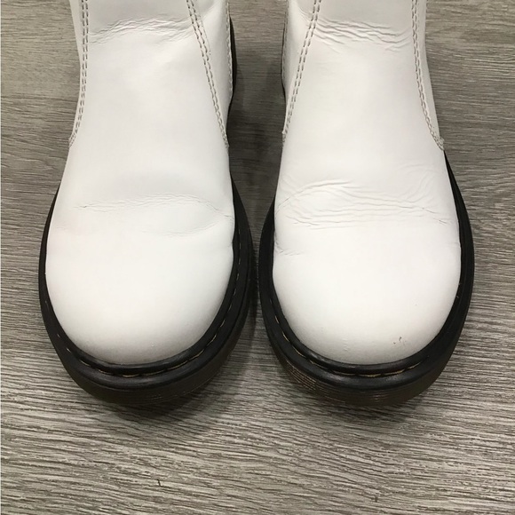 Dr. Martens Romario Chelsea Boots White Black Style 2976 J Little Girls Size 2 - Picture 3 of 8
